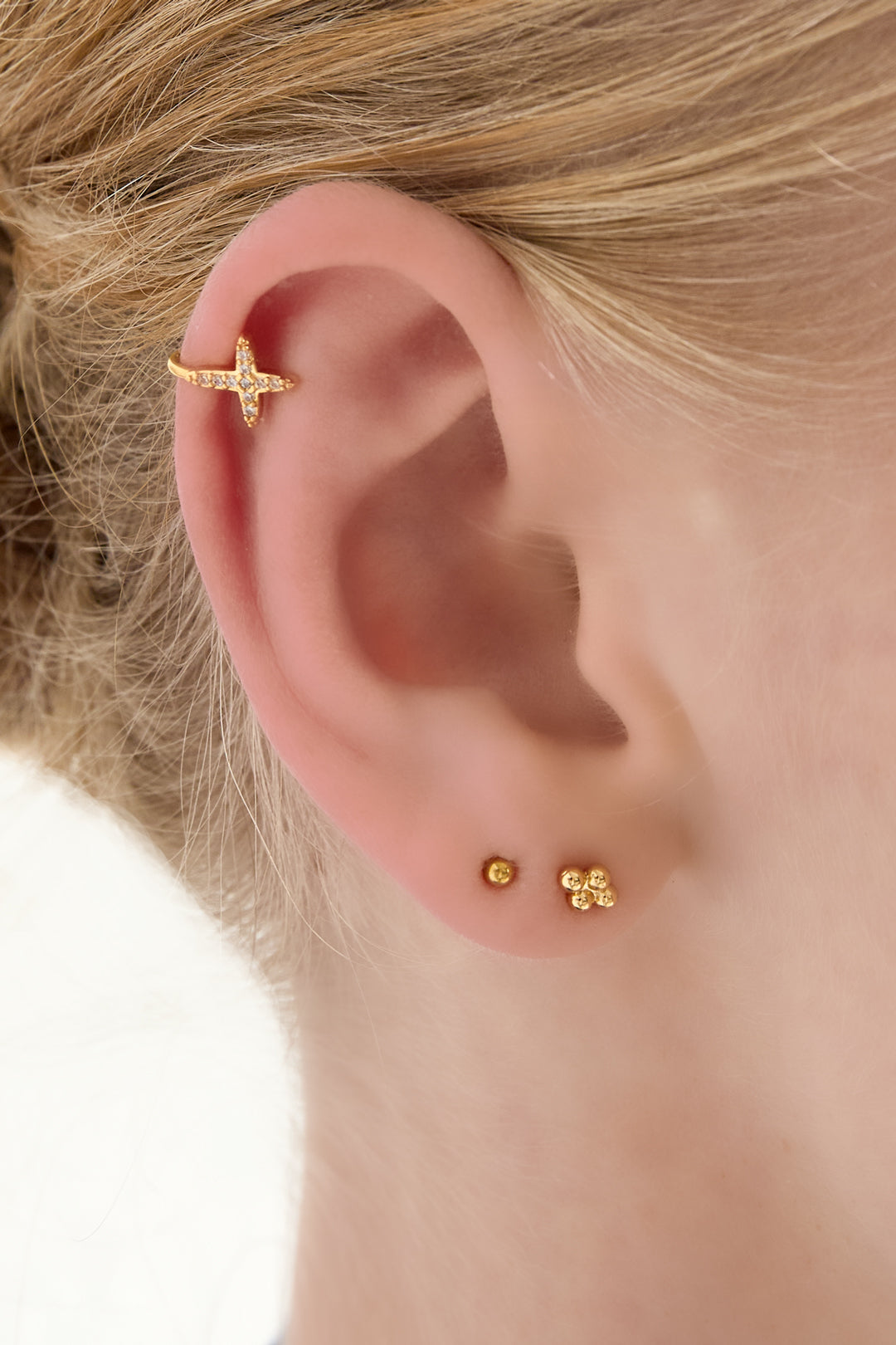 damen ear cuff & nasenmanschette klassisch zirkon | kupfer | goldfarbe & silberfarbe
