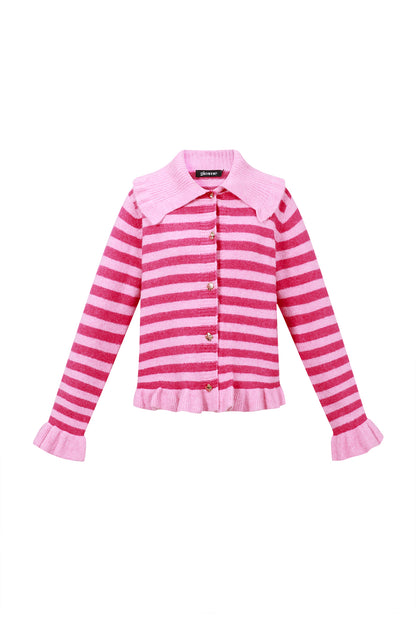 Damen Cardigan Strick Streifen | Polyester | Mehrfarbig