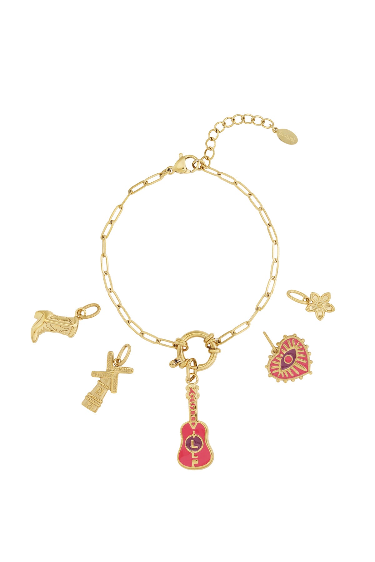 damen armband emaille zart | vergoldet | goldfarbe