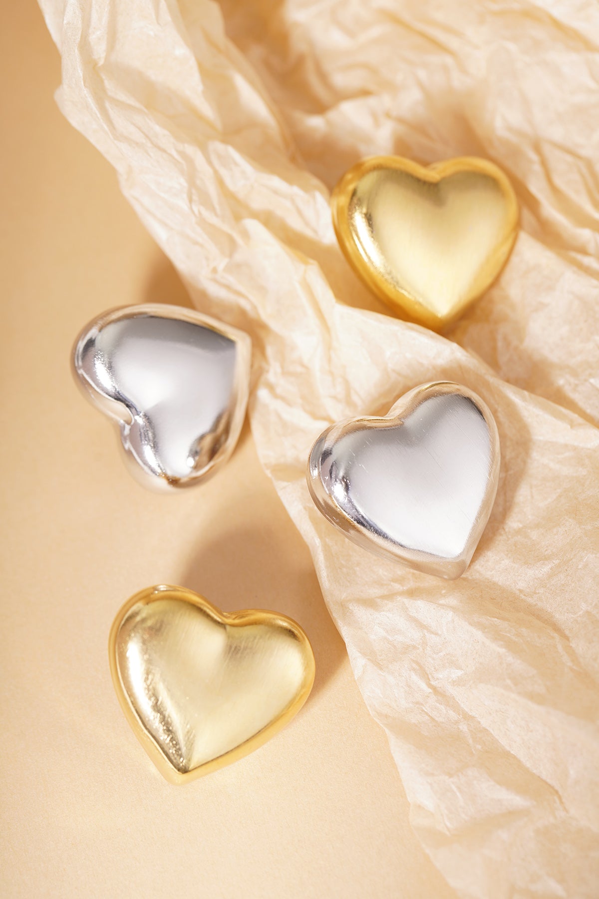 damen ohrstecker herz basis | edelstahl | gold & silber