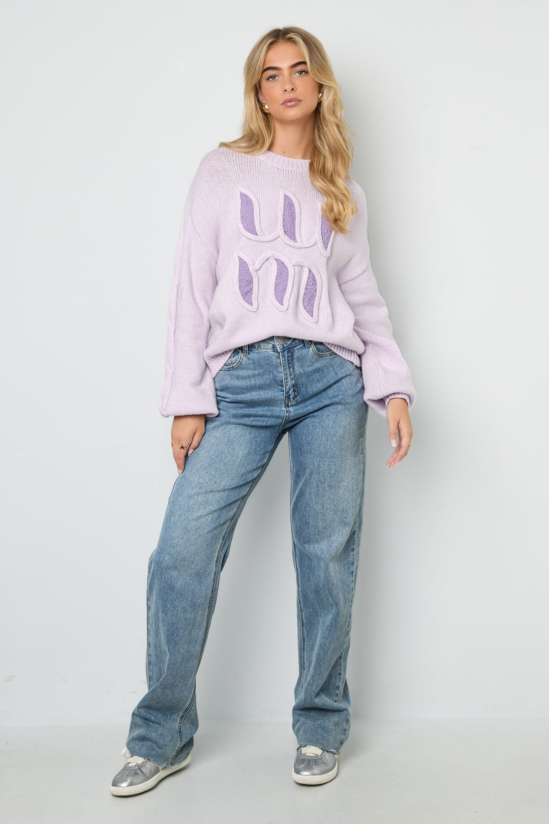 Damen Strickpullover Buchstaben Janna | Polyester | Mehrfarbig
