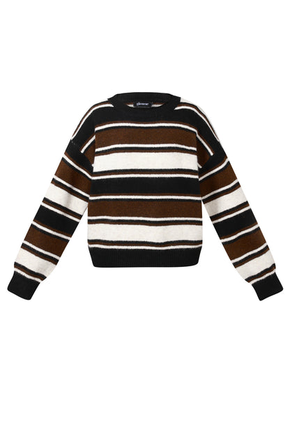 Damen Pullover Strick Streifen | Polyester | Mehrfarbig