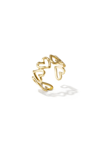 Damen Ring Liebe Gedreht Herz | Edelstahl | Goldfarbe & Silberfarbe