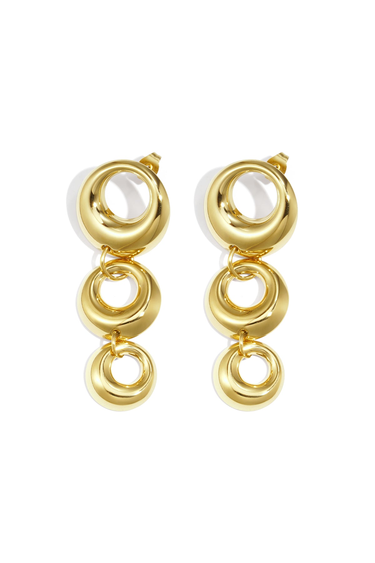 Damen Ohrhänger Kreis Lässig | Edelstahl | Goldfarbe