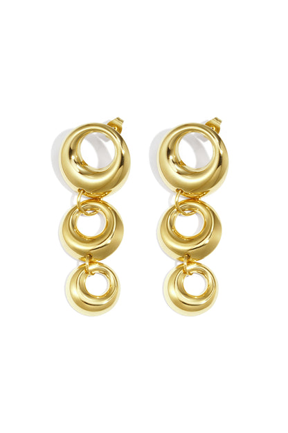 Damen Ohrhänger Kreis Lässig | Edelstahl | Goldfarbe