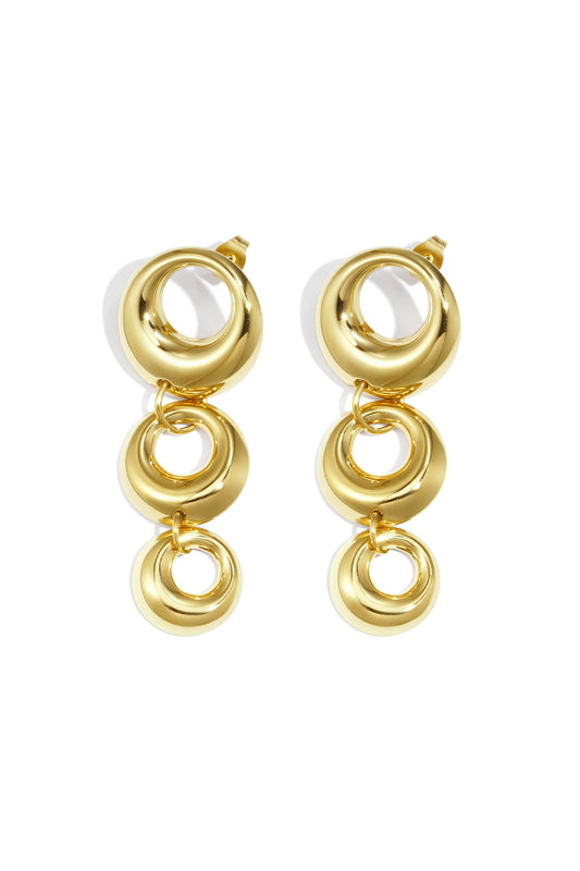 Damen Ohrhänger Kreis Lässig | Edelstahl | Goldfarbe