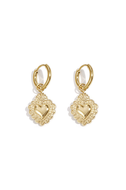 Damen Ohrringe Herz Alltag | Edelstahl | Gold & Silber