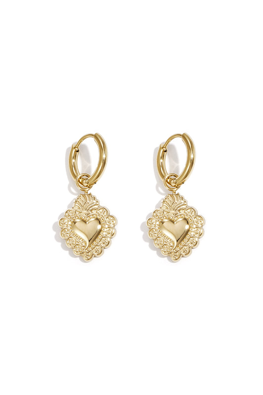 Damen Ohrringe Herz Alltag | Edelstahl | Gold & Silber