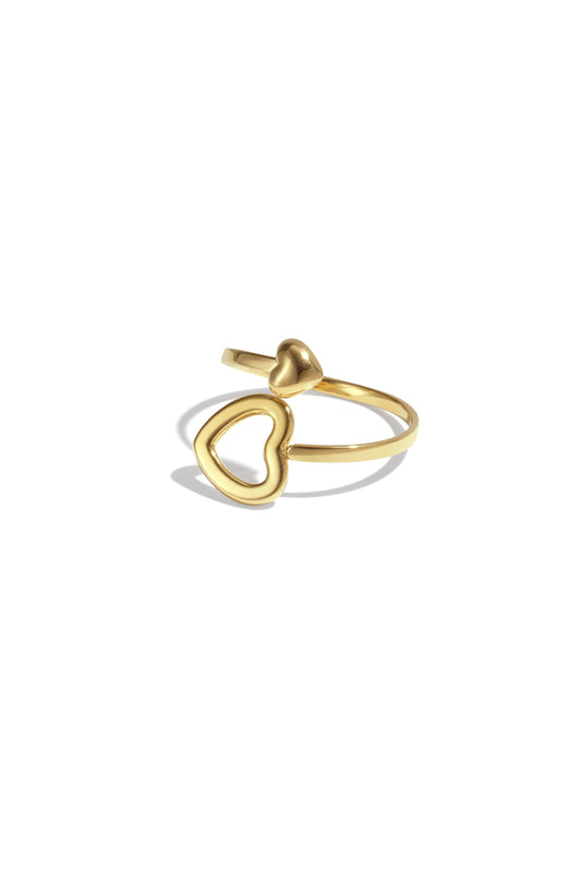Ring mit offenem und geschlossenem Herz