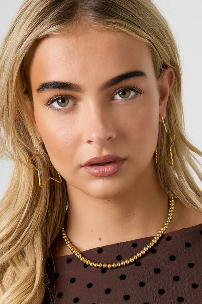 Damen Creolen Stern Alltagsglanz | Edelstahl | Goldfarbe & Silberfarbe