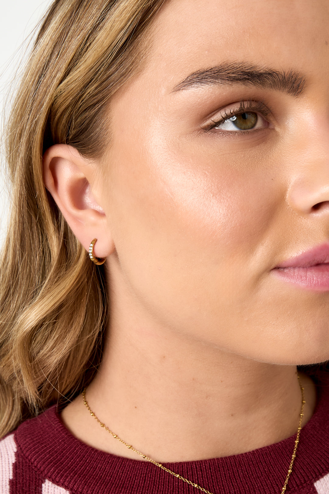Damen Ohrringe Strass Kristall | Edelstahl | Rosa & Weiss