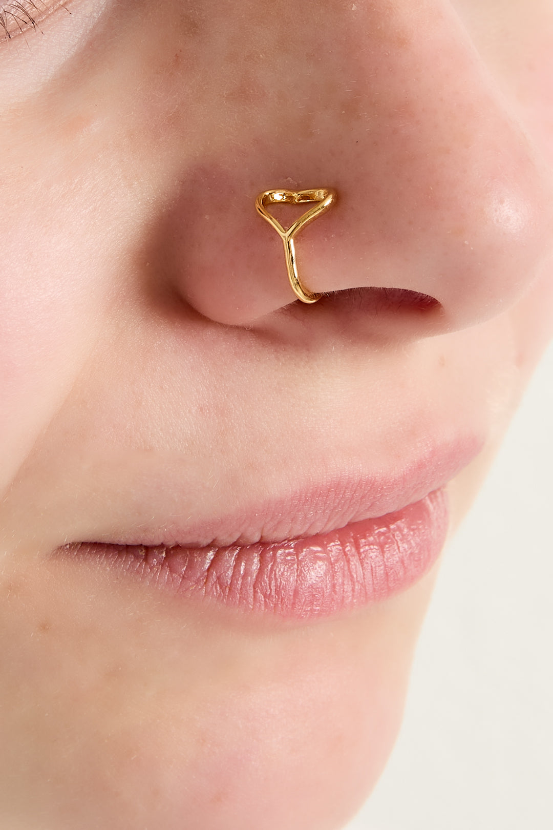 damen ear cuff & nasenmanschette herz muster | kupfer | goldfarbe & silberfarbe