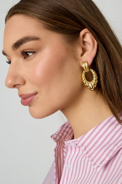 Damen Ohrringe Muschel Statement | Edelstahl | Goldfarbe & Silberfarbe