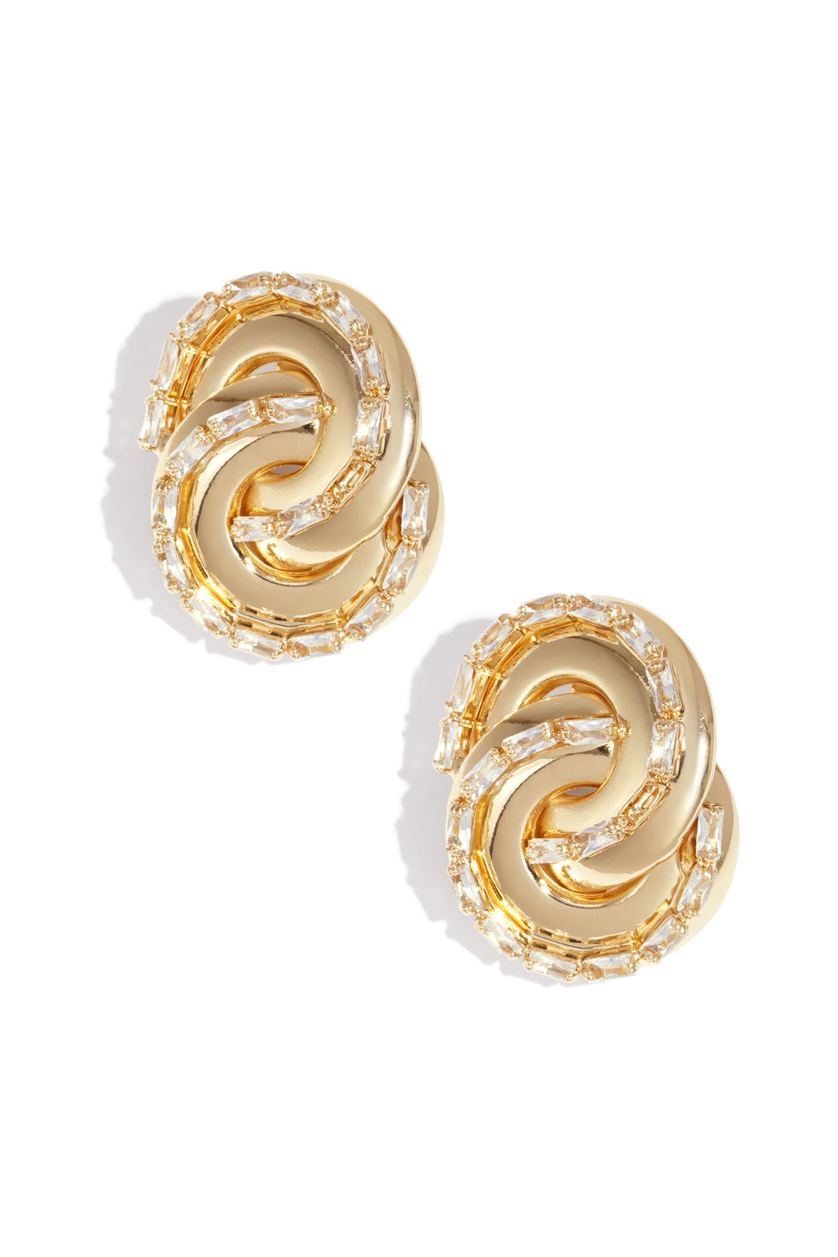 Damen Ohrstecker Organisch Zirkon Luxus | Eisen | Gold & Silber
