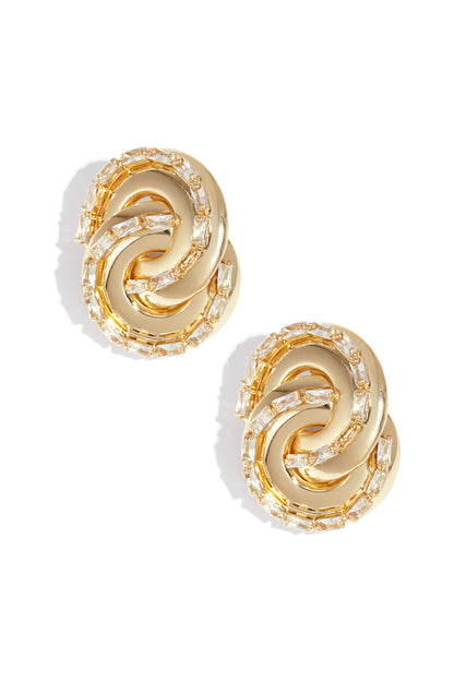 Damen Ohrstecker Organisch Zirkon Luxus | Eisen | Gold & Silber