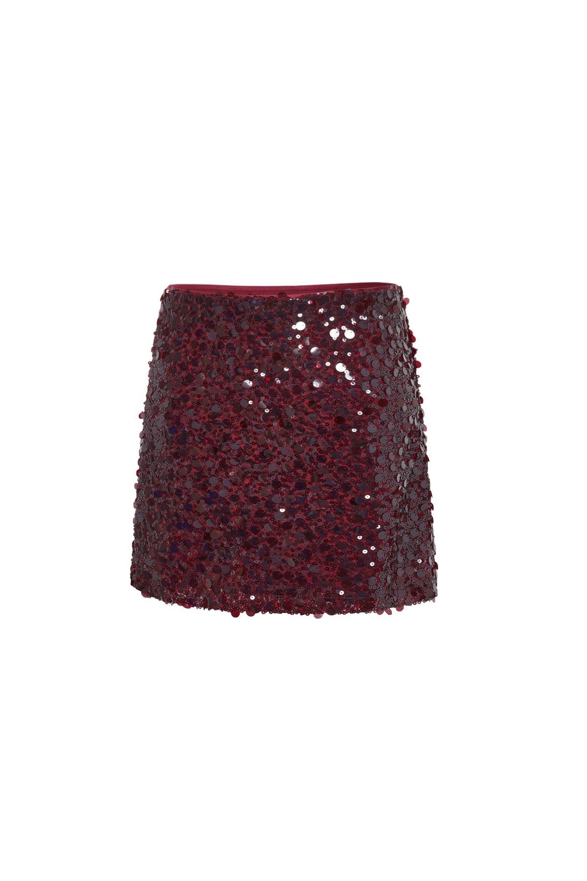 Damen Minirock Pailletten | Polyester | Purpur