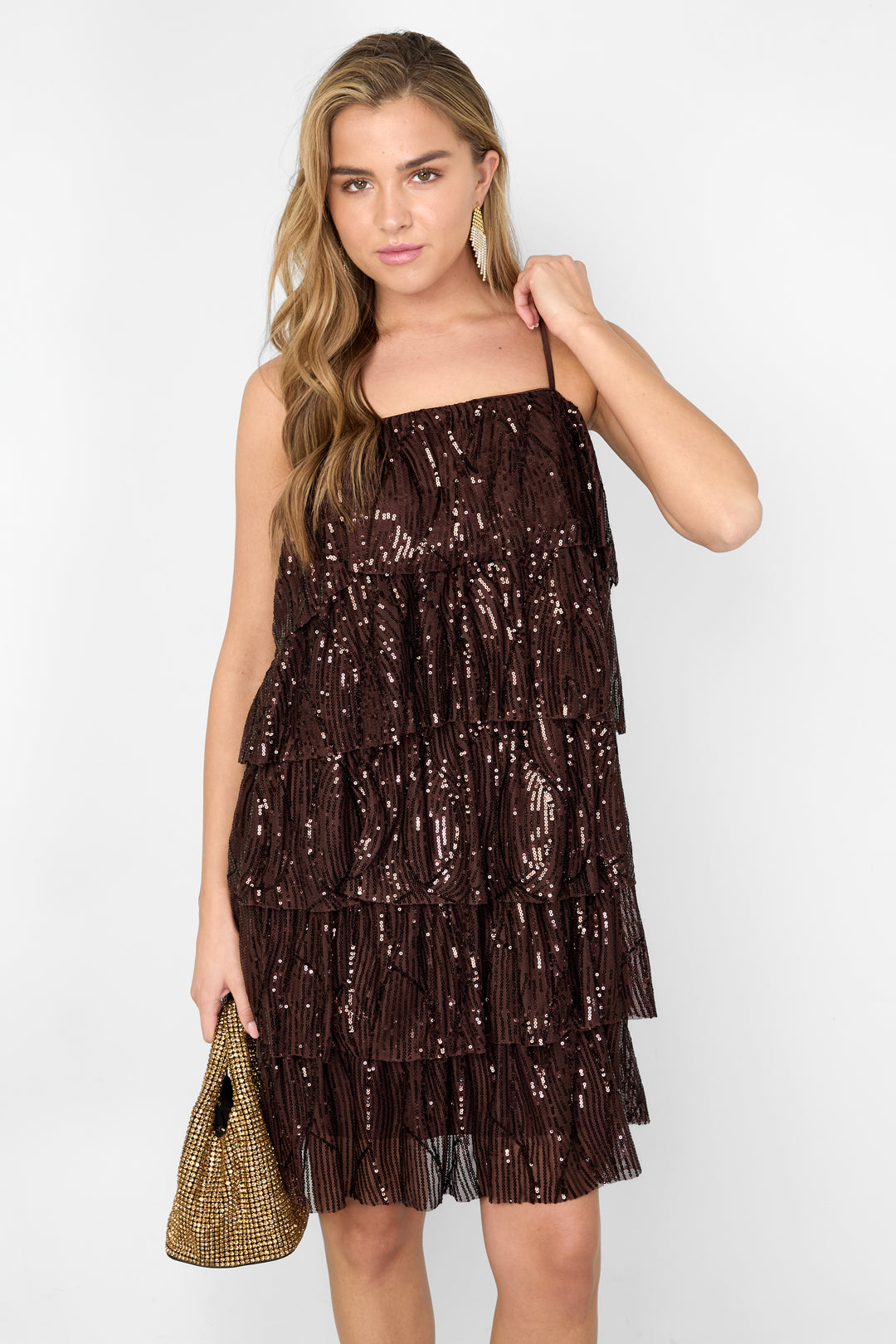 Damen Minikleid Pailletten Festlich | Polyester | Mehrfarbig