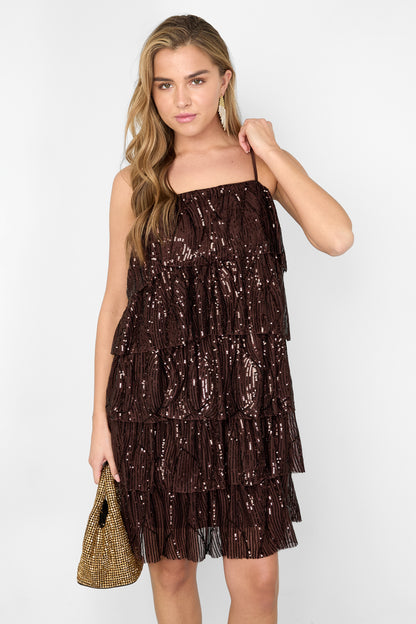 Damen Minikleid Pailletten Festlich | Polyester | Mehrfarbig