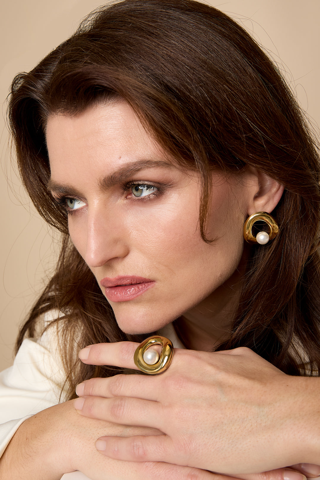 damen ring rund statement | edelstahl | goldfarbe & silberfarbe