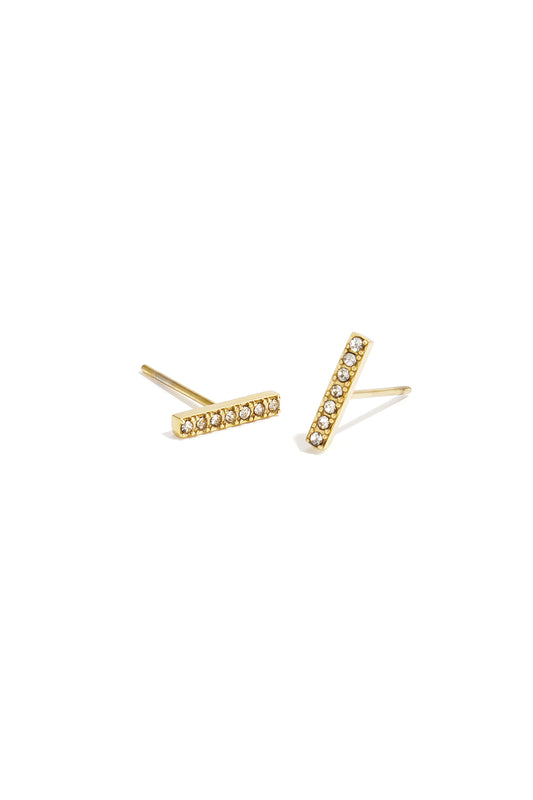 Damen Ohrstecker Strass Classic | Edelstahl | Goldfarbe & Silberfarbe