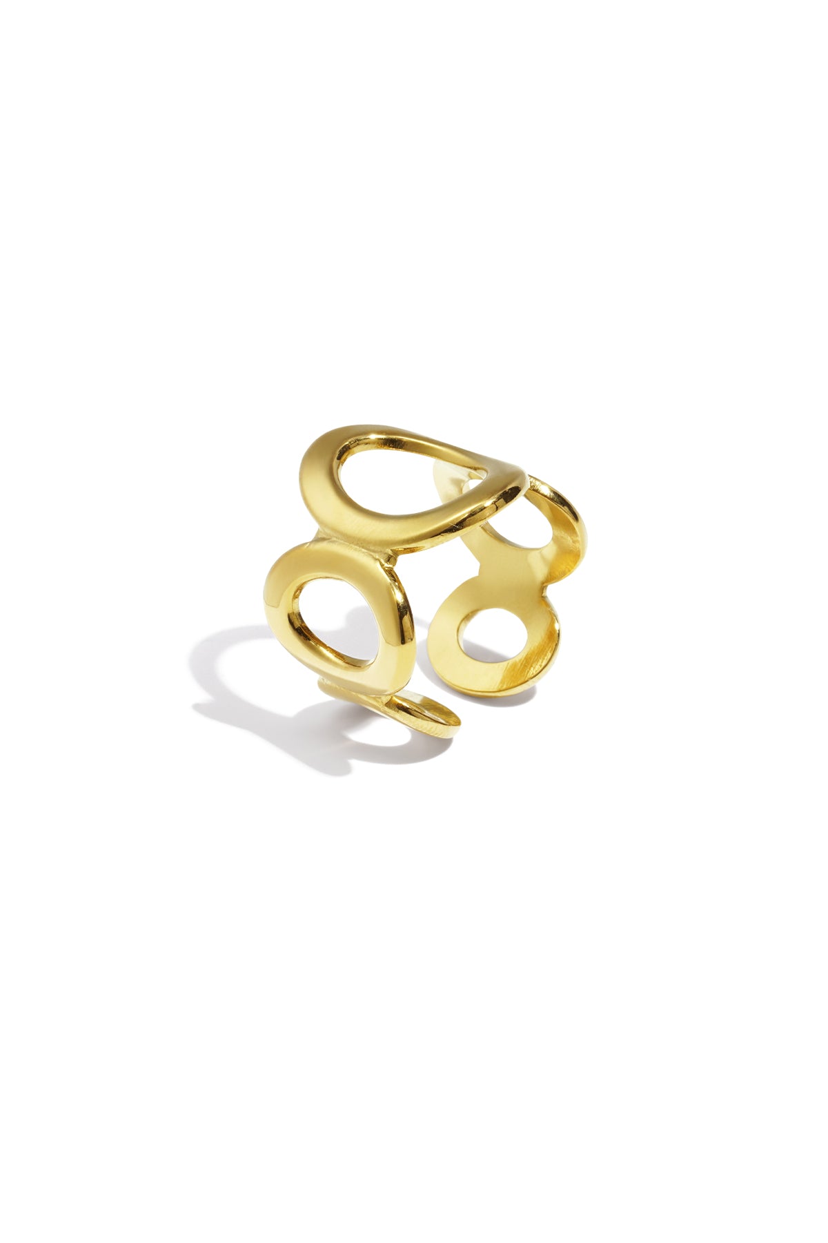 Damen Ring Offener Kreis | Edelstahl | Goldfarbe & Silberfarbe