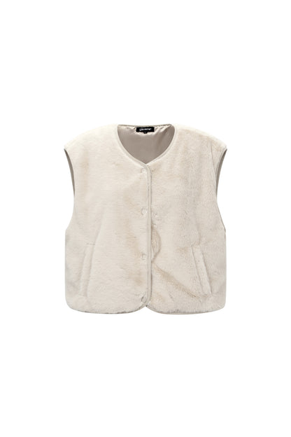 Damen Weste Kunstpelz | Polyester | Mehrfarbig