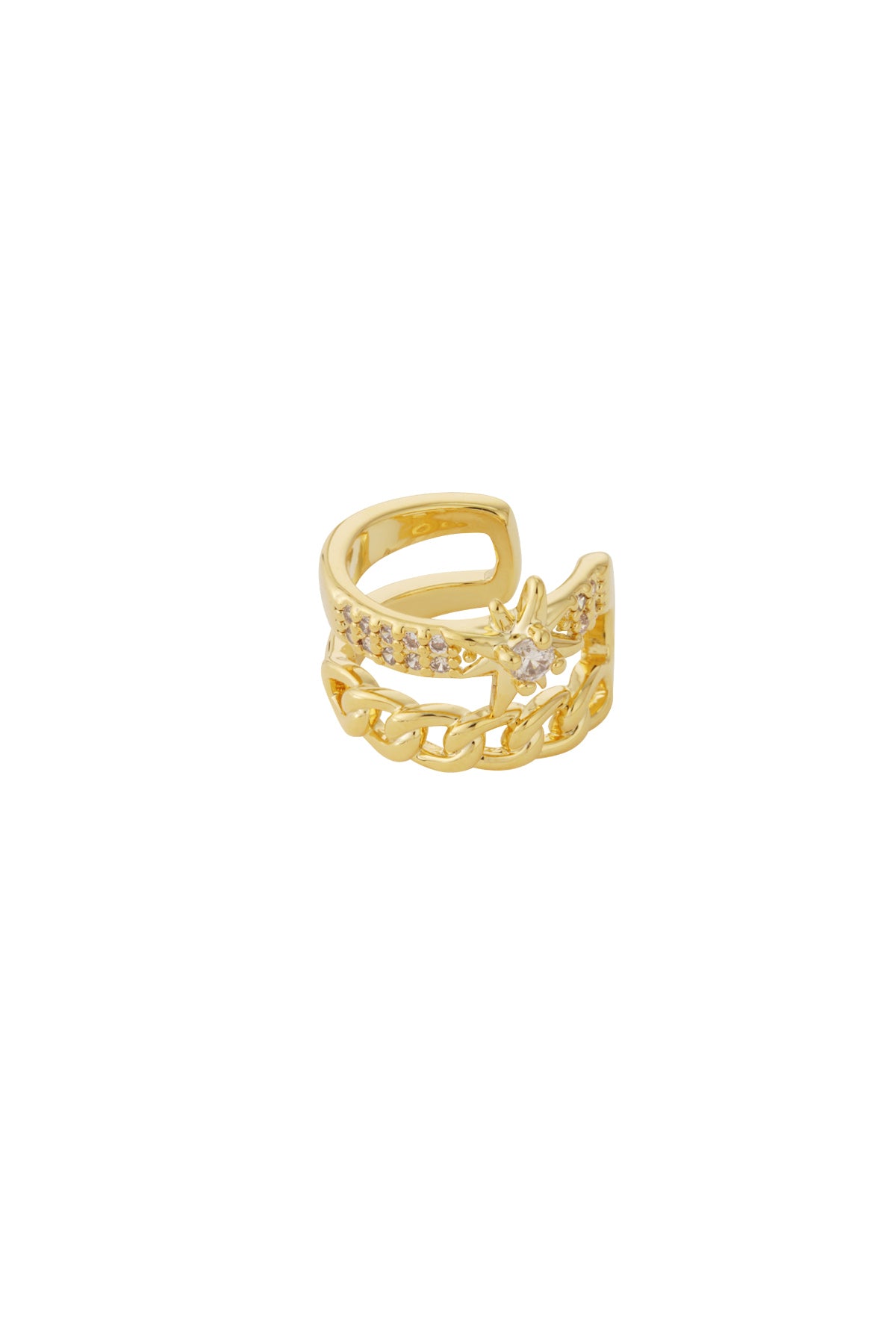 damen ohrmanschette geometrisch zirkon | kupfer | gold & silber