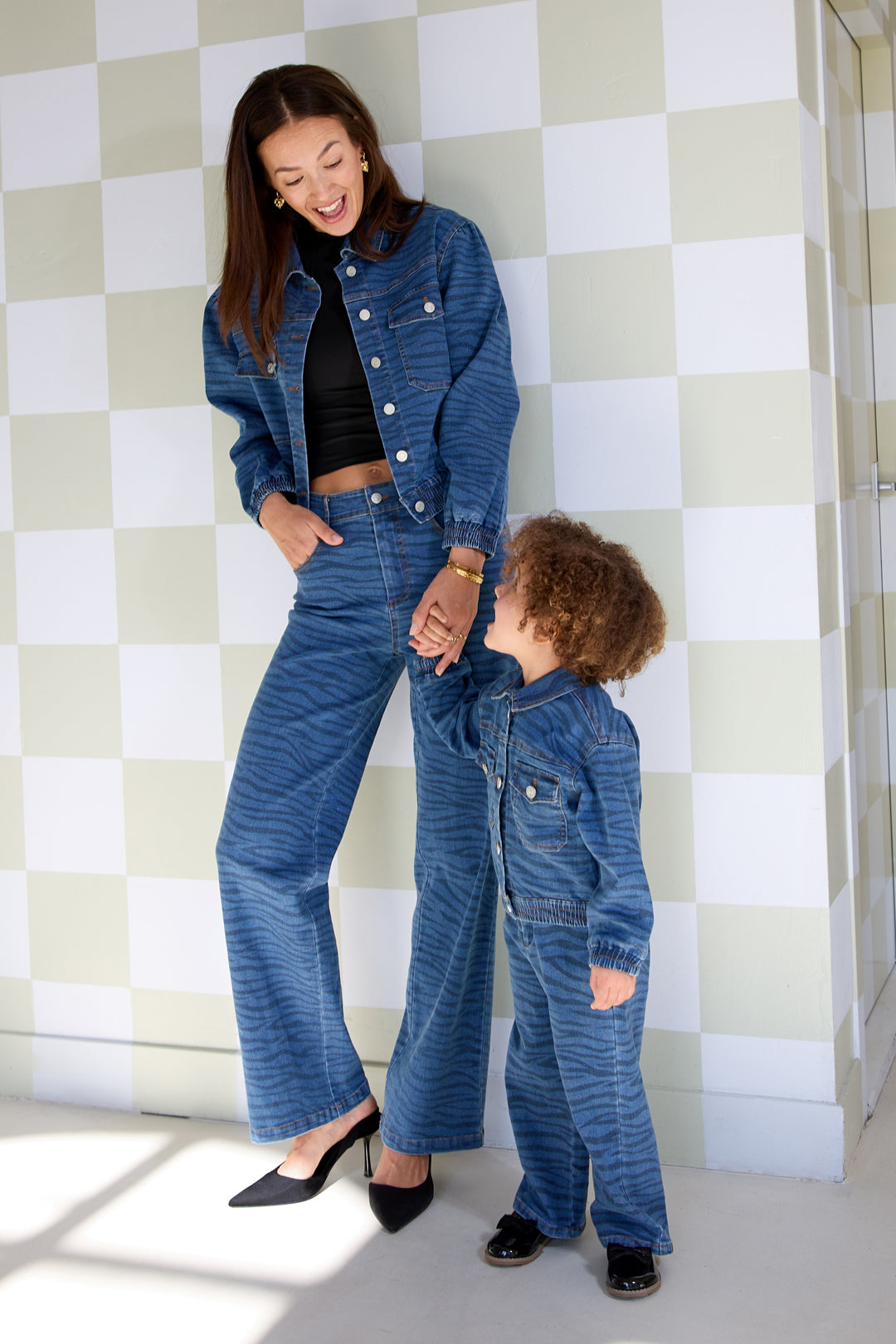 Damen Jeansjacke Tigerstreifen | Denim | Blau