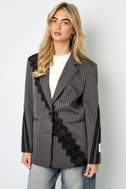 Damen Anzug Set Spitzenpaneel | Polyester | Mehrfarbig