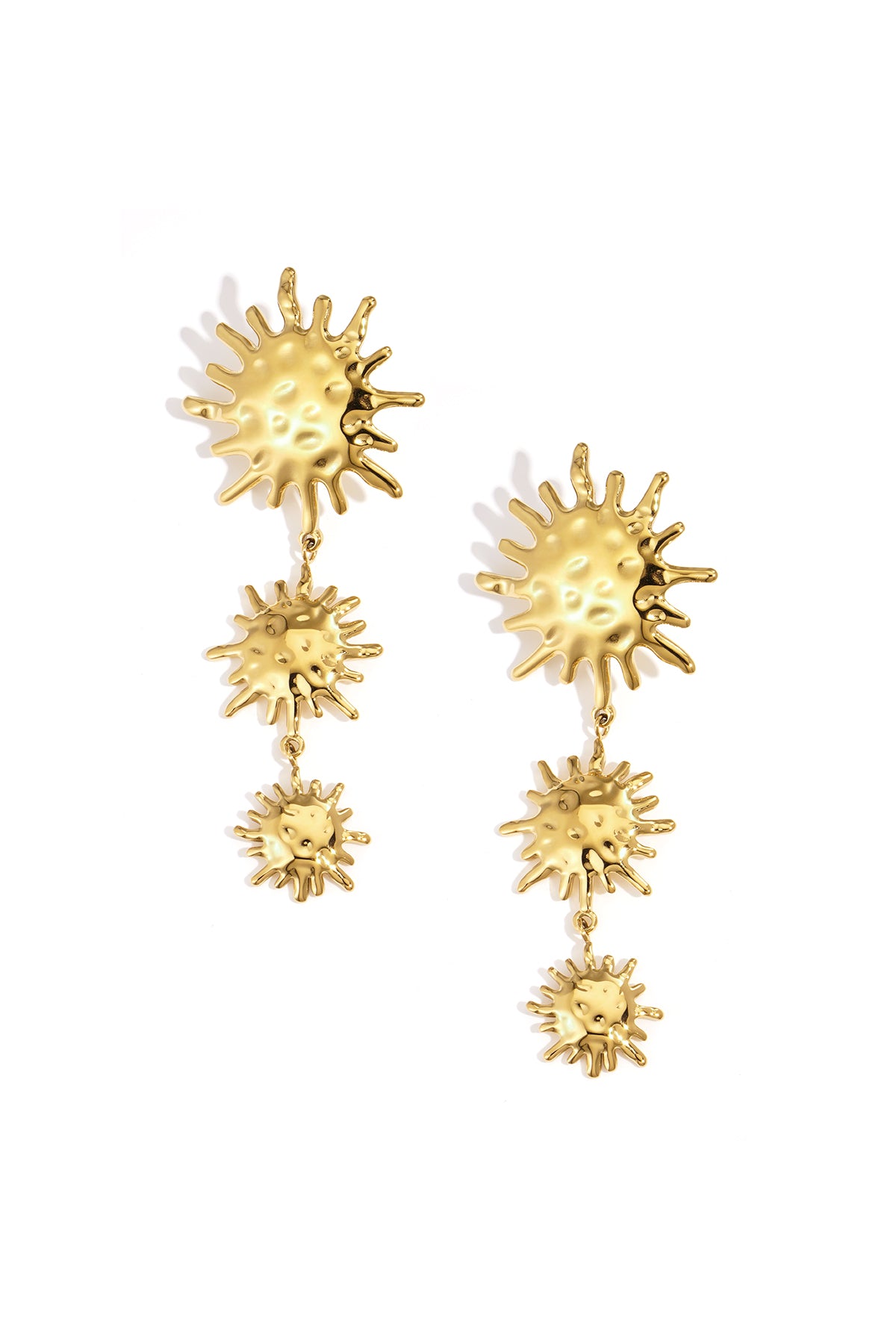 damen ohrhänger sonne | edelstahl | goldfarbe