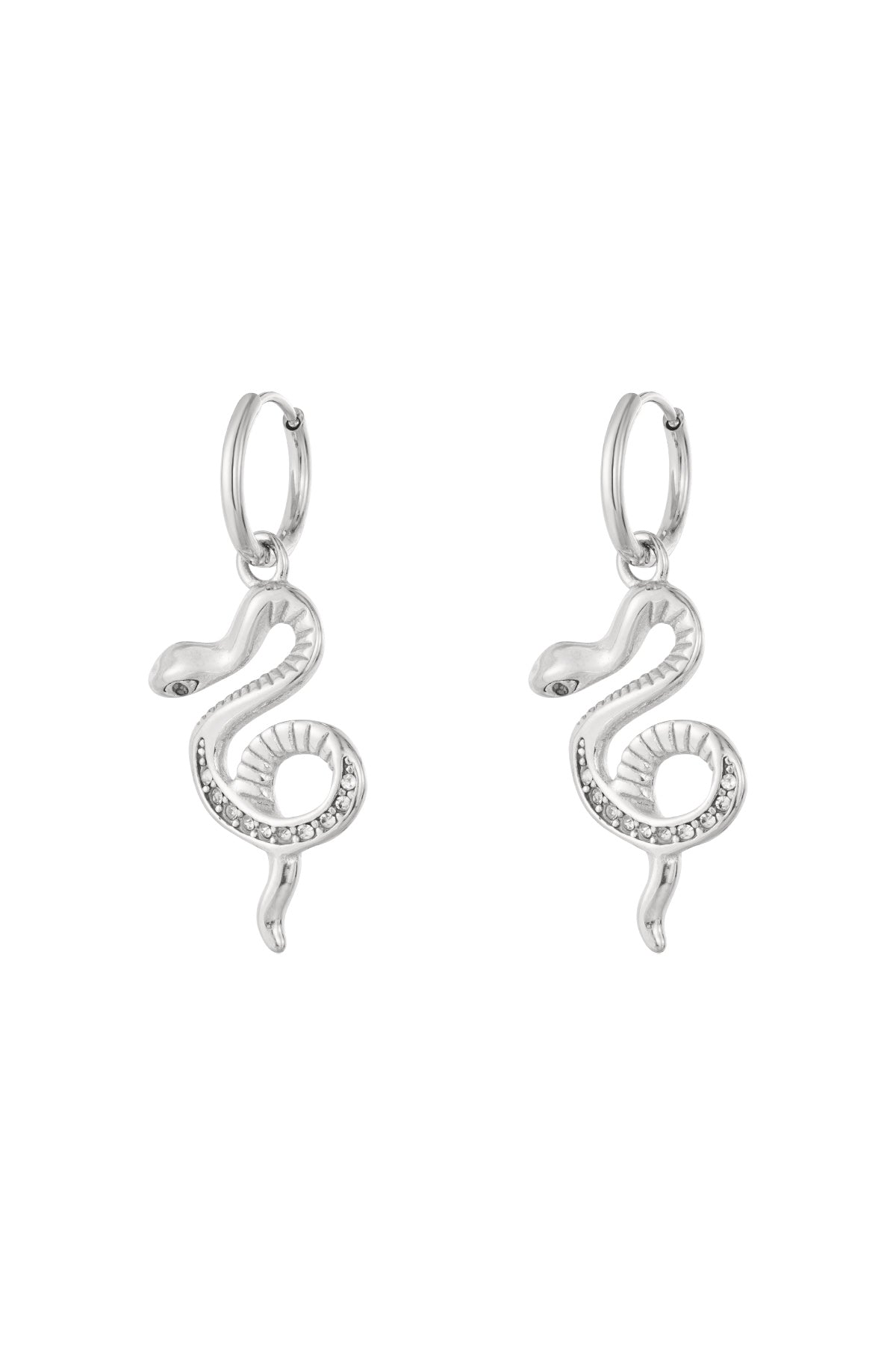 damen ohrringe schlange strass | edelstahl | gold & silber