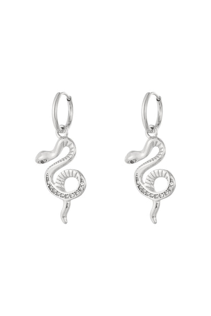 Damen Ohrringe Schlange Strass | Edelstahl | Gold & Silber
