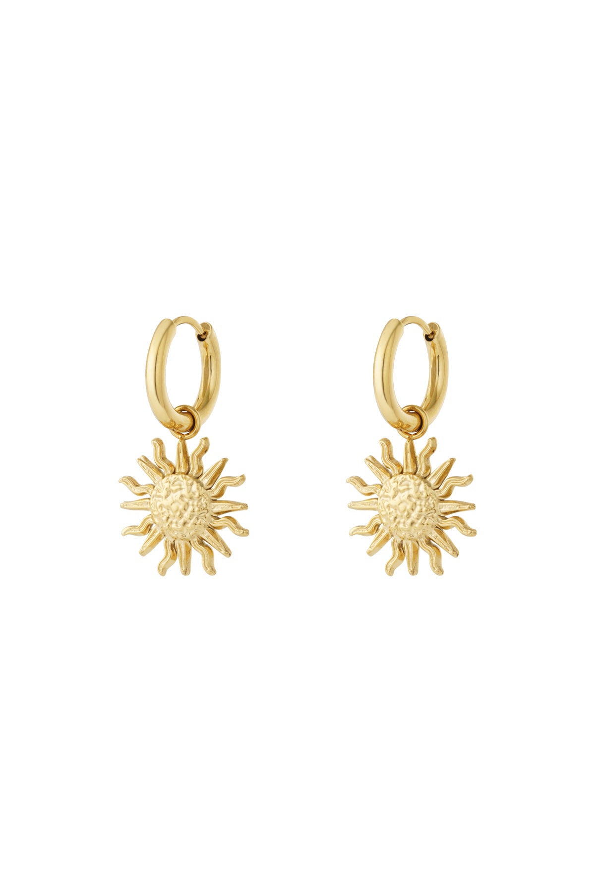 Damen Ohrringe Sonne 14K | Edelstahl vergoldet | Gold & Silber
