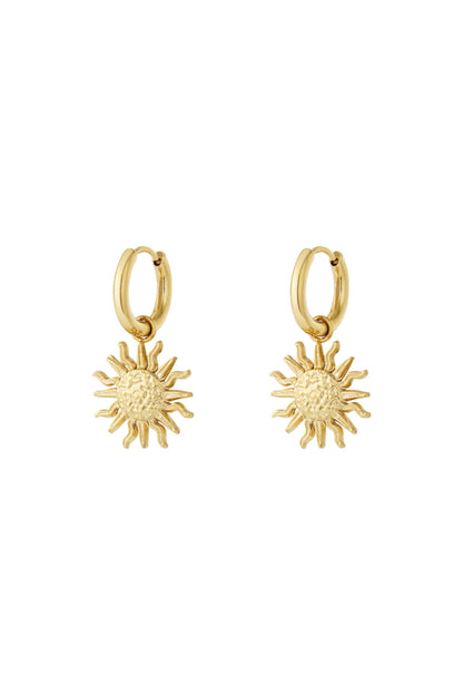 Damen Ohrringe Sonne 14K | Edelstahl vergoldet | Gold & Silber