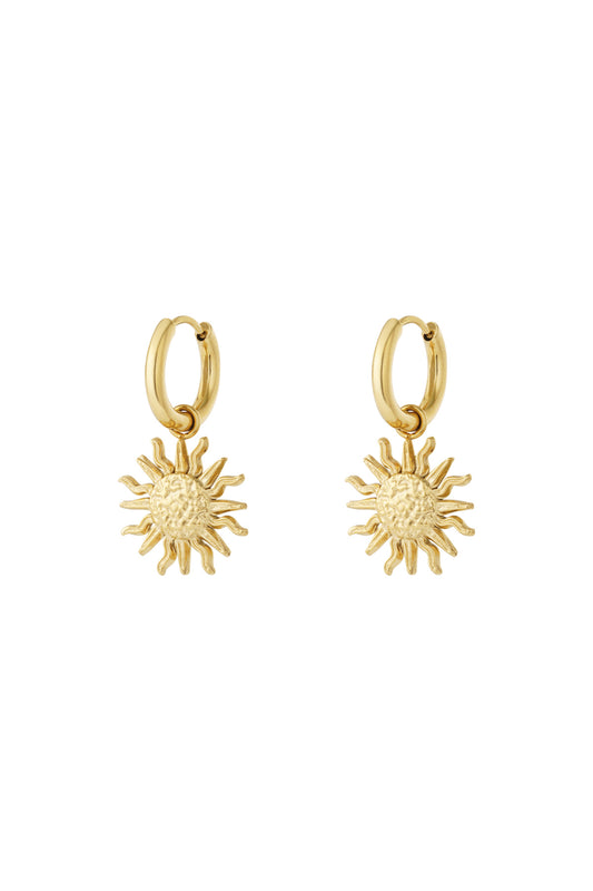Damen Ohrringe Sonne 14K | Edelstahl vergoldet | Gold & Silber