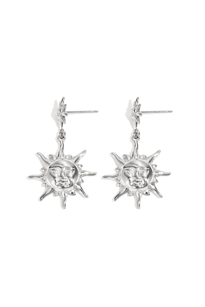 Damen Ohrringe Sonne Strass | Edelstahl | Goldfarbe & Silberfarbe