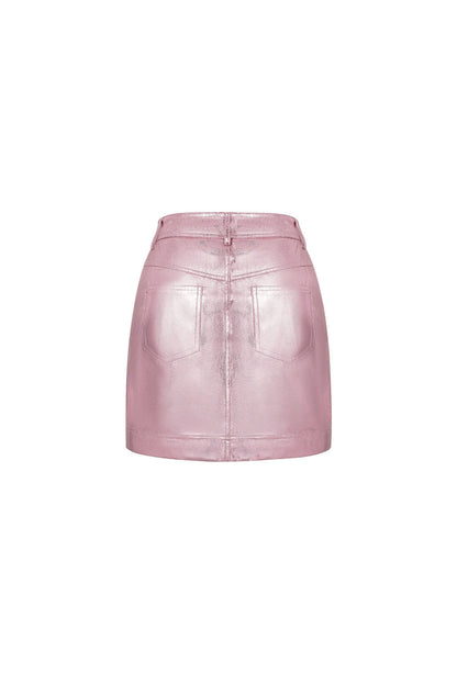 Damen Minirock Kunstleder | Kunstleder | Rosa