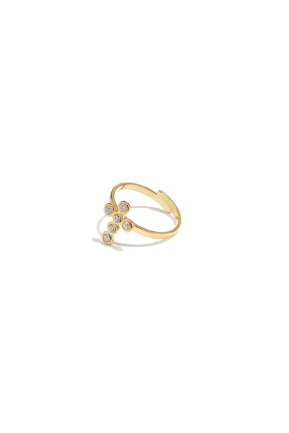Statement-Ring mit Kreuz und Steinen