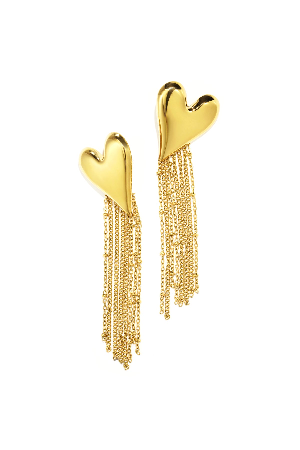 Edelstahl-Ohrhänger mit Herz-Motiv, lässig, täglich, einfache Serie, Damenschmuck