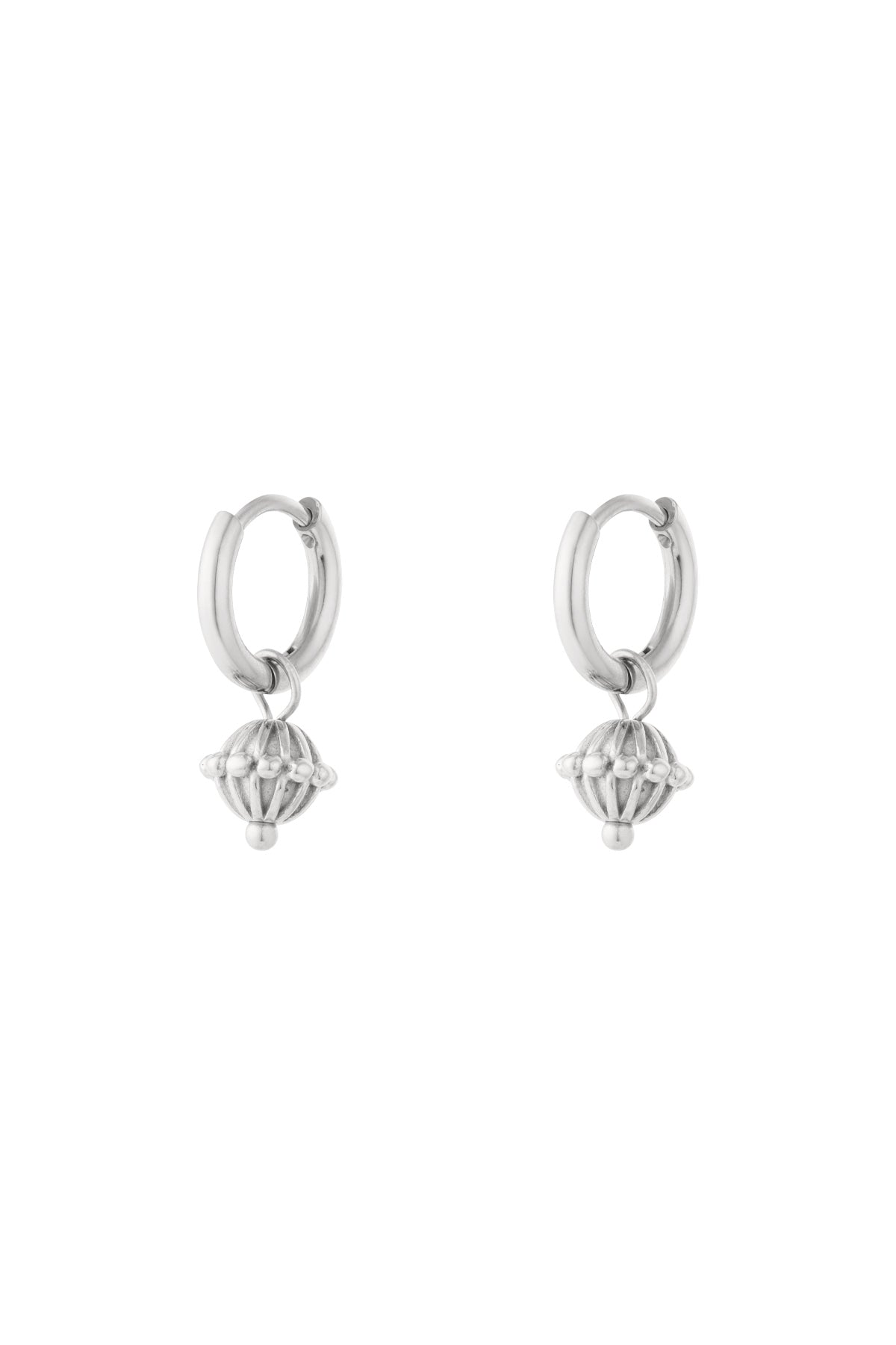 damen ohrhänger globus-charm | edelstahl | gold & silber