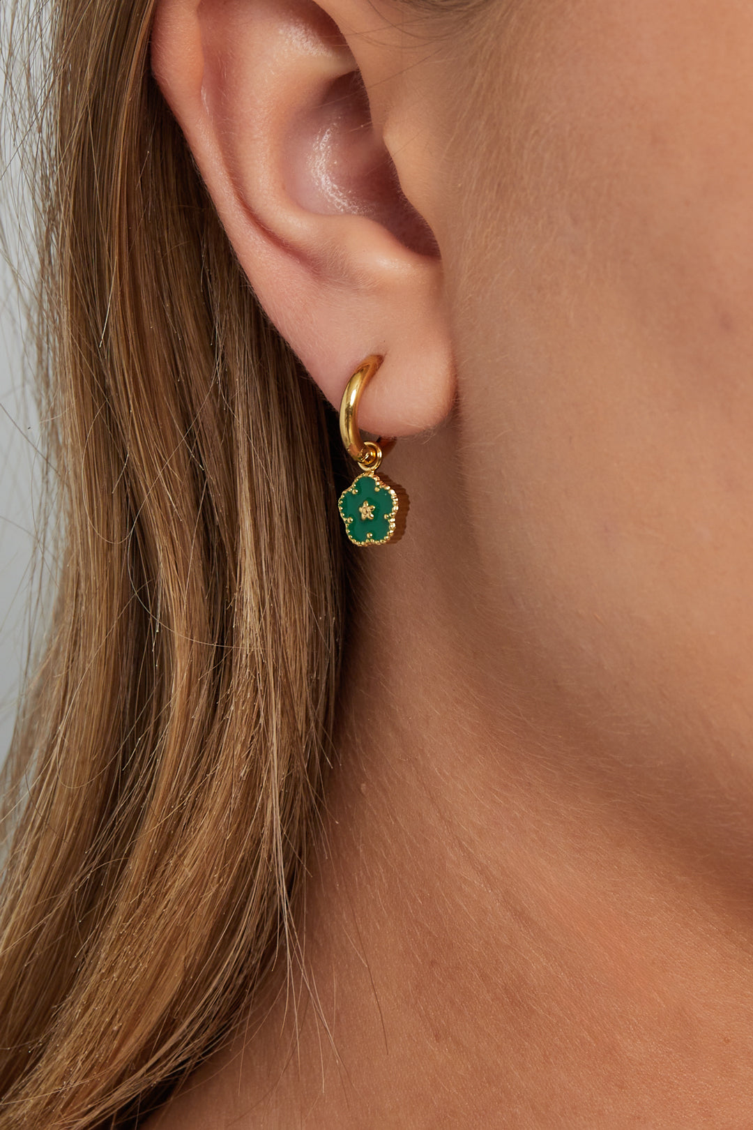 damen ohrstecker emaille blume | edelstahl | rosa & gelb