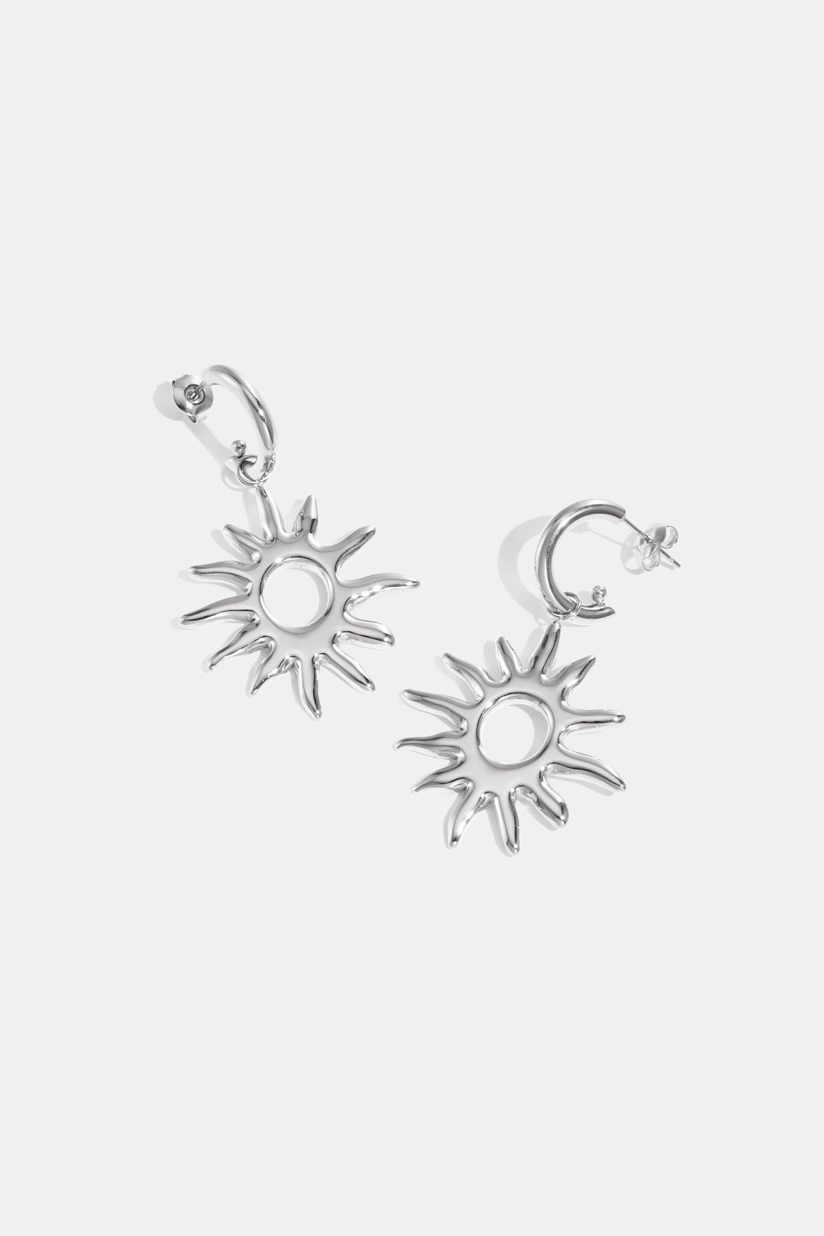 damen ohrhänger sonne zeitlos | edelstahl | goldfarbe & silberfarbe