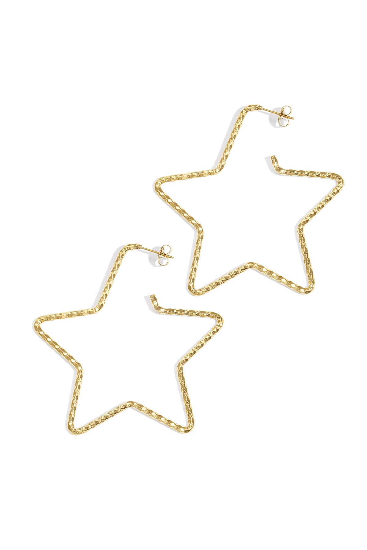 damen creolen stern alltagsglanz | edelstahl | goldfarbe & silberfarbe