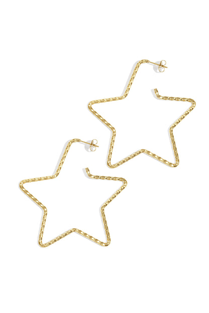 Damen Creolen Stern Alltagsglanz | Edelstahl | Goldfarbe & Silberfarbe