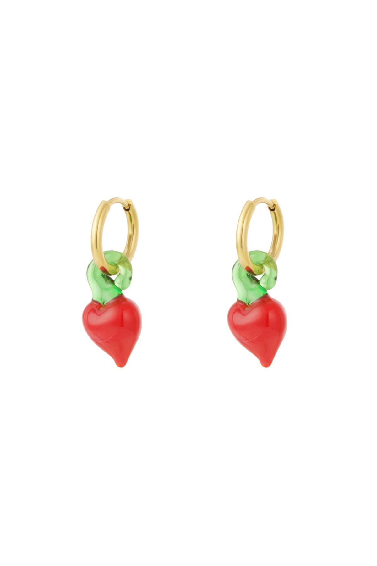 damen ohrringe beeren emaille 14k | edelstahl vergoldet | rot
