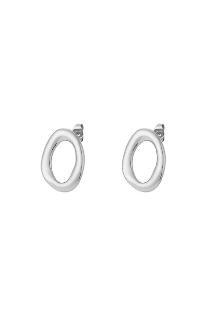 Damen Ohrringe Oval Vergoldet | Edelstahl | Goldfarbe & Silberfarbe