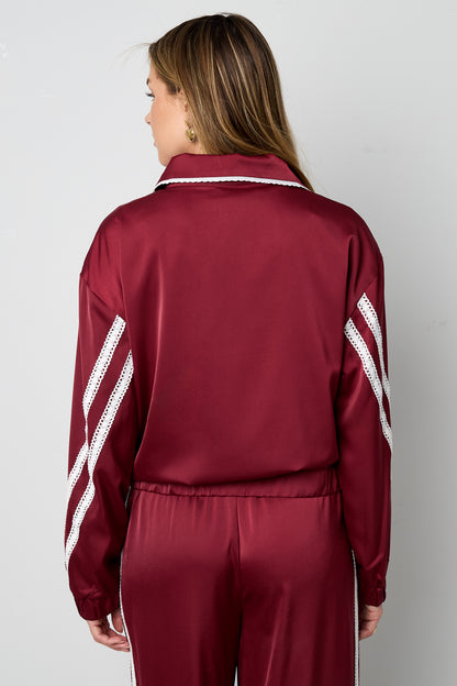 Damen Jacken Set Sportlich | Farbkontrast | Marineblau & Rot