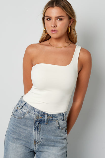 Strick-Nylon-Shapewear-Bodysuit Ein-Schulter Frühling/Sommer Einfarbig