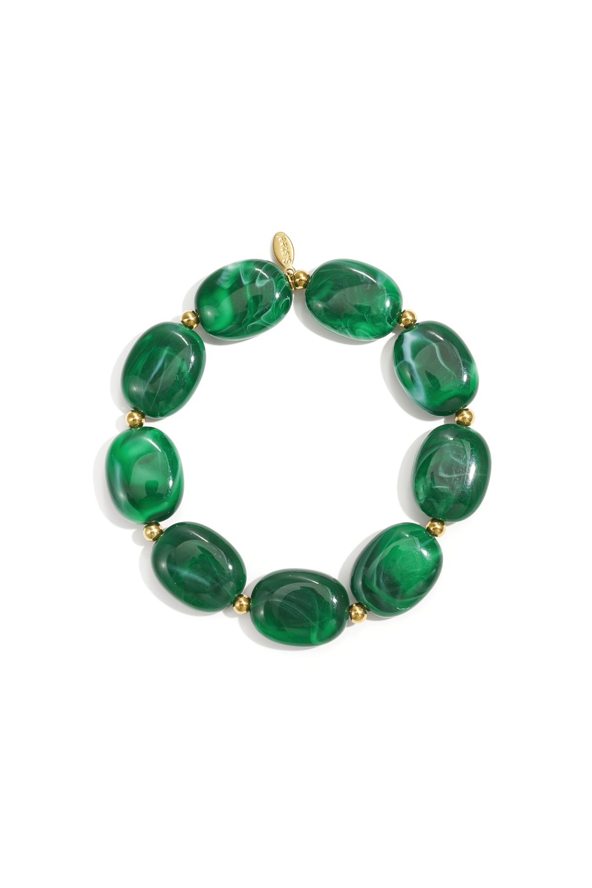 perlenarmband mit ovalen und goldenen perlen