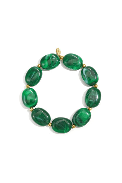 Perlenarmband mit ovalen und goldenen Perlen